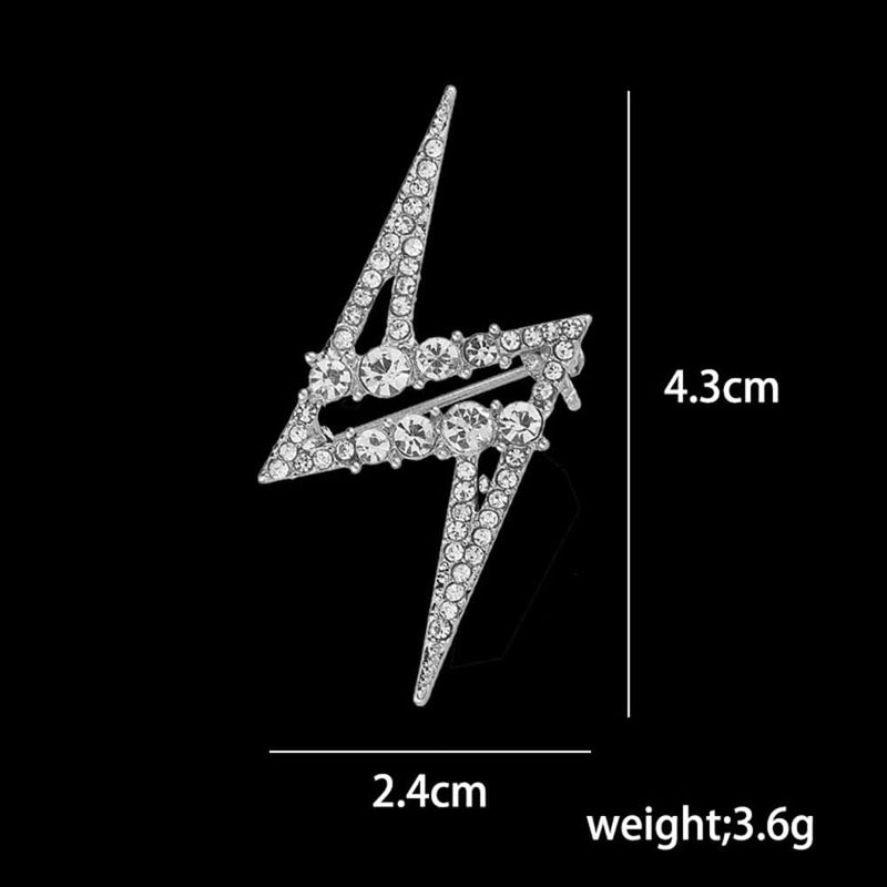 GUAFEIH Rhinestone Lightning Bolt Brooch Pin for Men Fashion Dainty Cubic Zircona Lapel Pins Dress Suit Accessories Jewelry - Image 4
